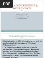 Media Convergence & Digitization: Media Industry Bs 2 Mass Communication Numl Lahore