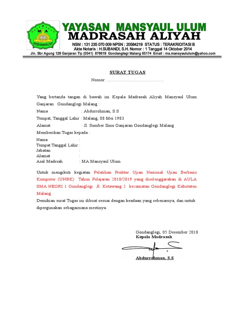 0 Surat Tugas Dan Sppd