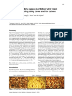 Efficacy of Dietary Supplementation With Yeast Culture For Grazing Dairy Cows and For Calves