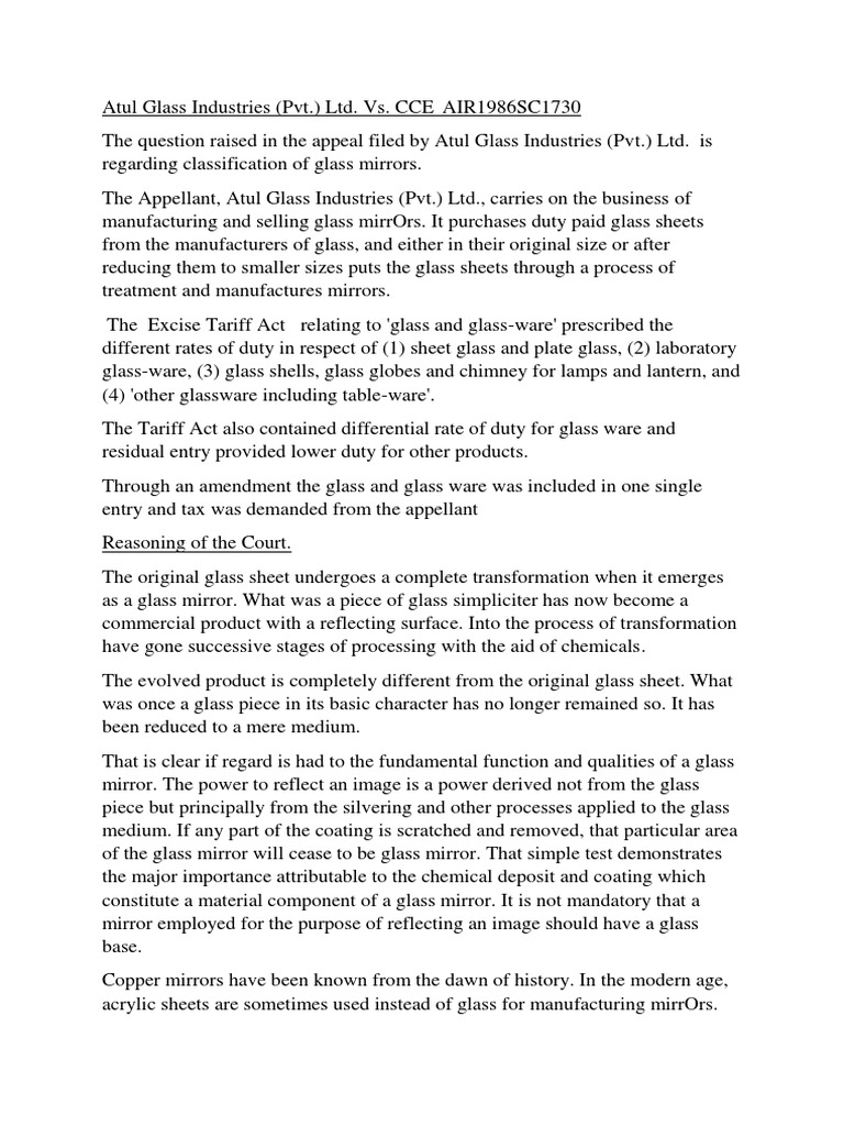 Atul Glass | PDF | Mirror | Glasses