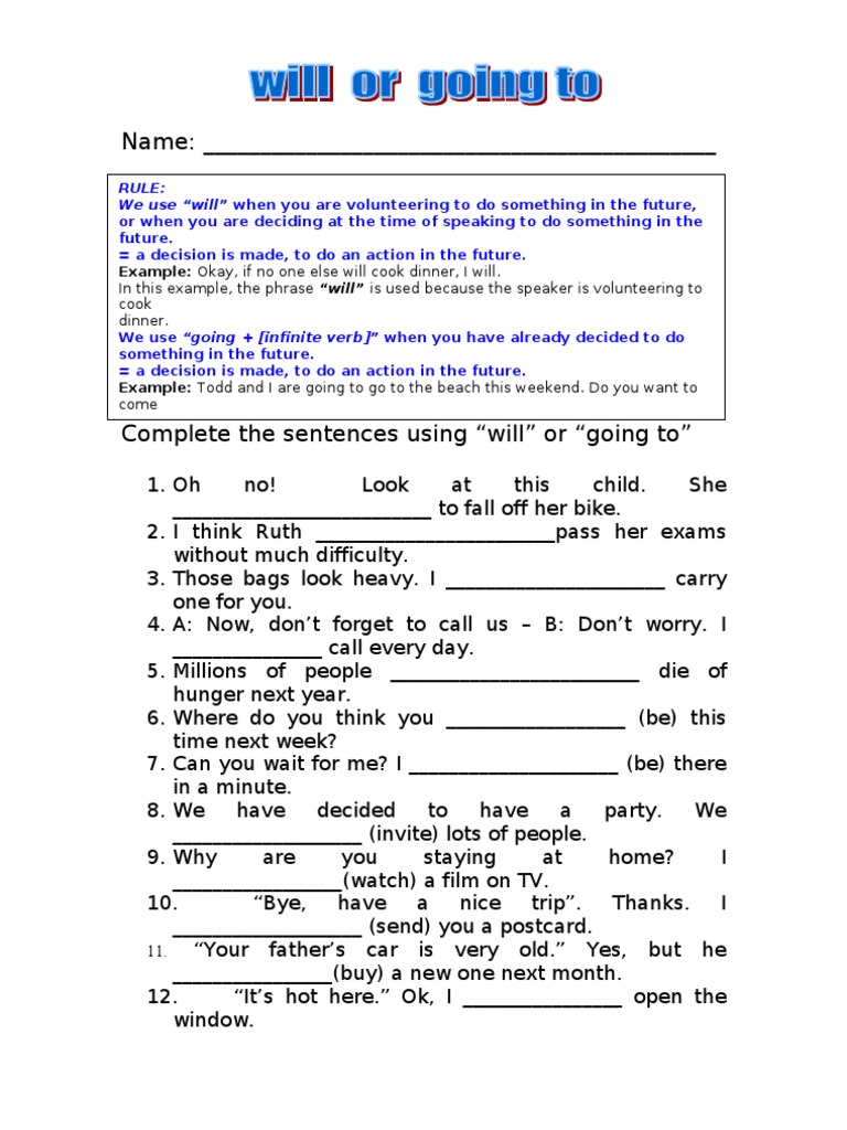Guia para Will y Going To 8vos | PDF