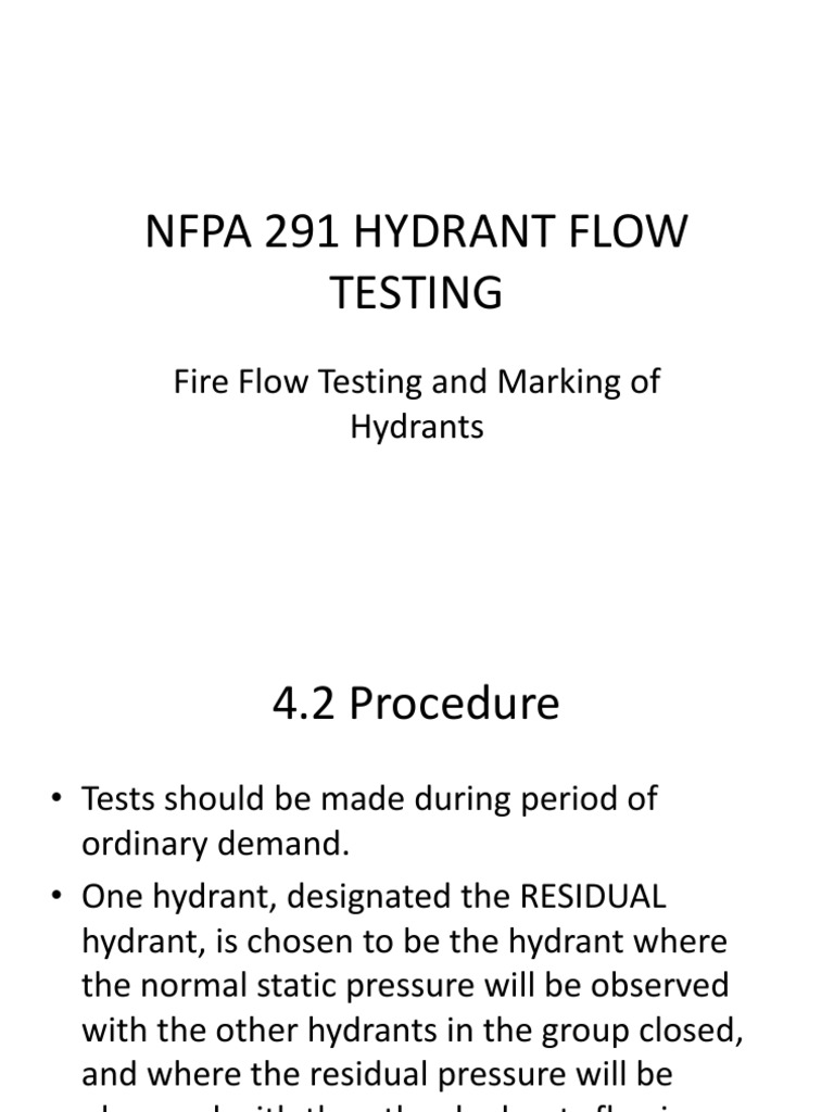 Nfpa 291 Hydrant Flow Testing PDF