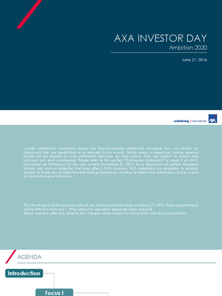 Axa Investor Day PDF PDF Economic Growth Investor