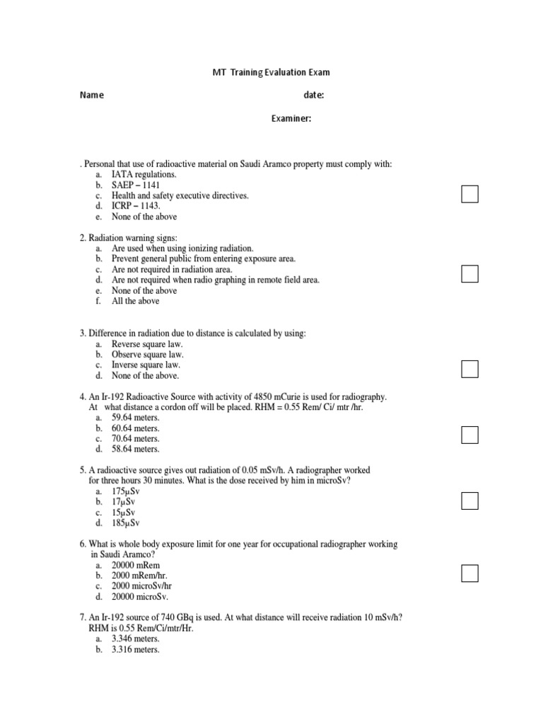 Questions Usage 1 | PDF | Ionizing Radiation | Nondestructive Testing