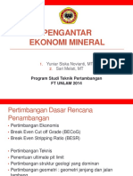 Pengantar Ekonomi Mineral: Program Studi Teknik Pertambangan FT Unlam 2014
