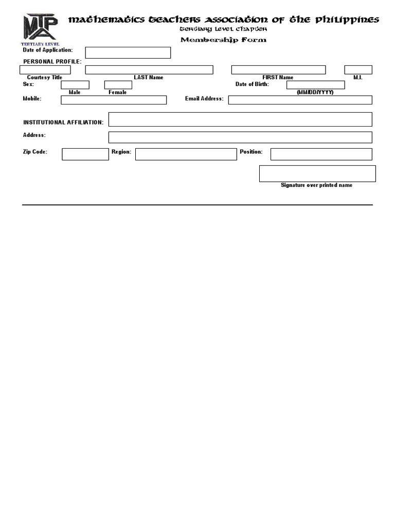 Personal Profile Application Form | PDF | Law