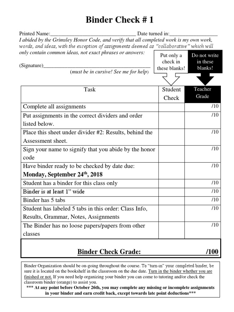 Binder Check and Organization Guide | PDF | Verb | Linguistics