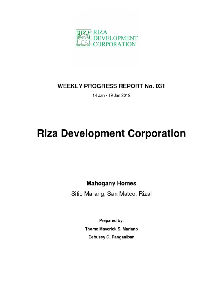 Riza Development Progress Report 031 | PDF | Architectural Elements ...