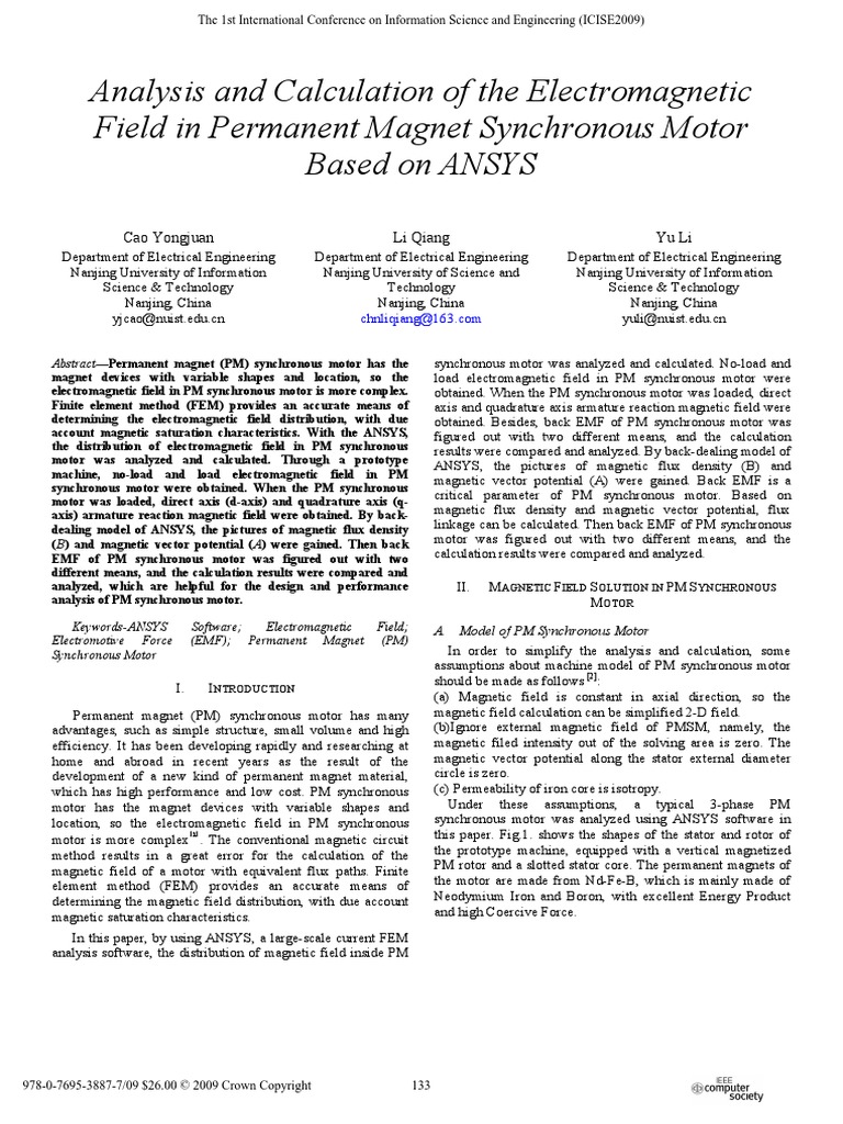Analysis and Calculation of The Field in Permanent