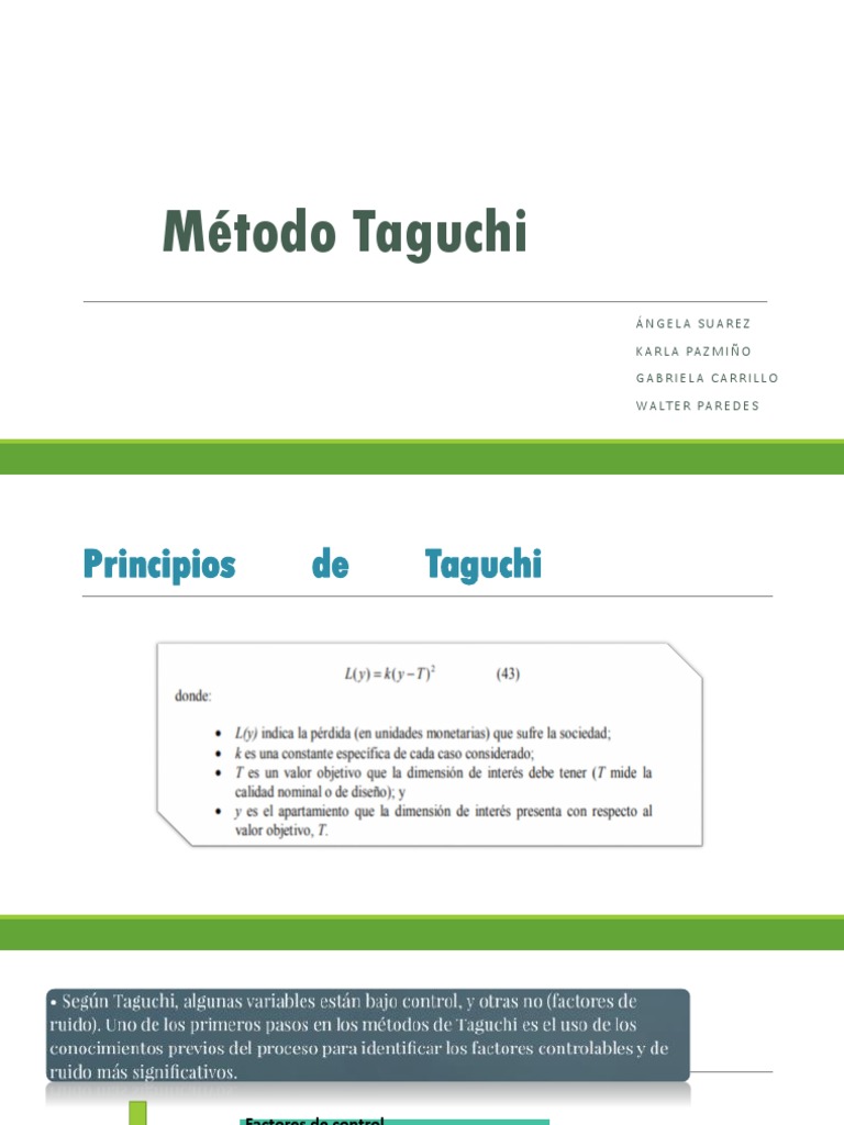 Método Taguchi | PDF | Diseño | Naturaleza