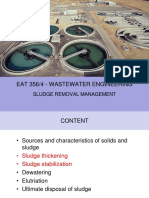 Eat 356/4 - Wastewater Engineering: Sludge Removal Management