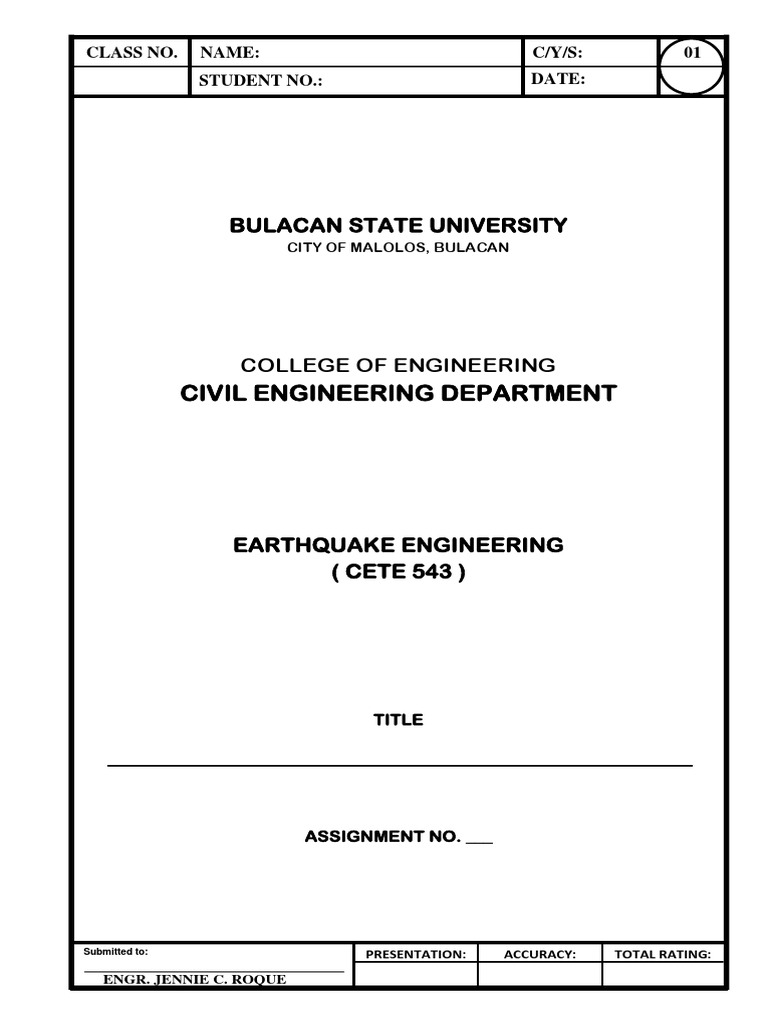 earthquake assignment pdf