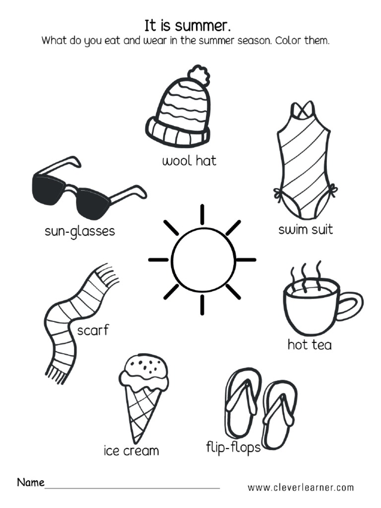 summer activity worksheet preschool pdf