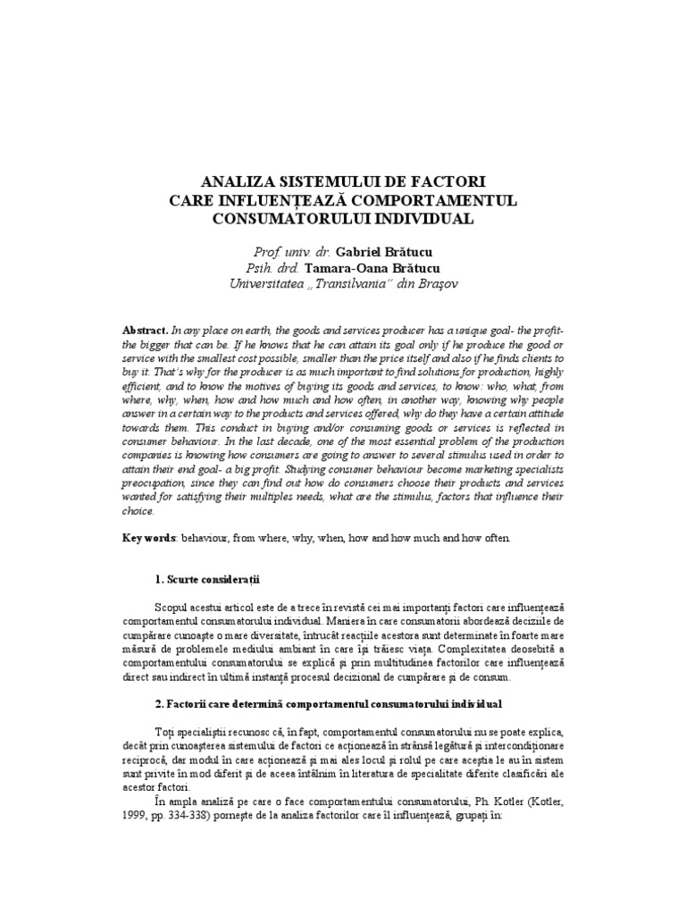 Factorii Care Influenteaza Comportamentul Consumatorului