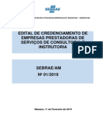 Edital de Credenciamento Sebrae 01 2019