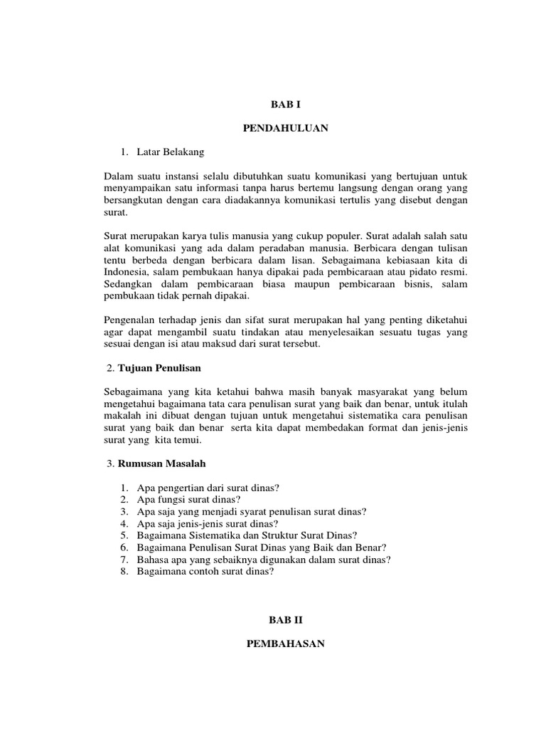 Makalah Surat Dinas