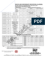 Date Sheet SSC A 2019 BISE DIKhan