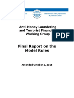 Anti-Money Laundering and Terrorist Financing Working Group: Final Report On The Model Rules