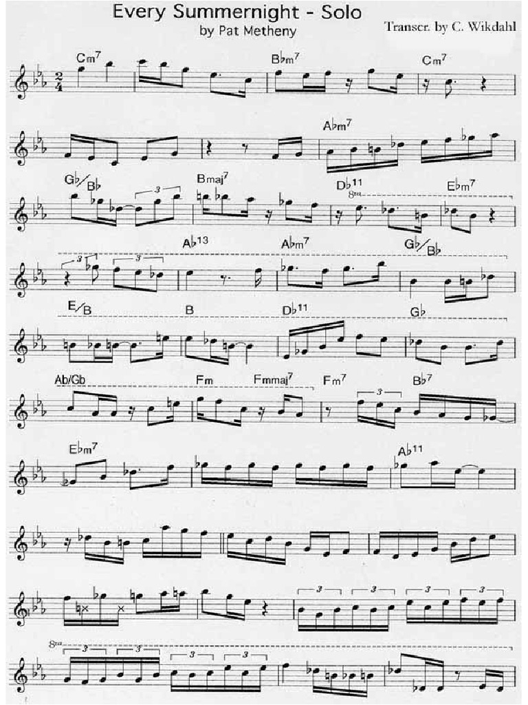 Pat Metheny - Every Summernight PDF | PDF