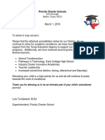 accreditation letter for parents