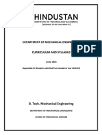 Department of Mechanical Engineering: Curriculum and Syllabus