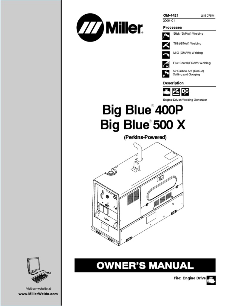 Manual Big Blue 400P PDF, PDF, Welding