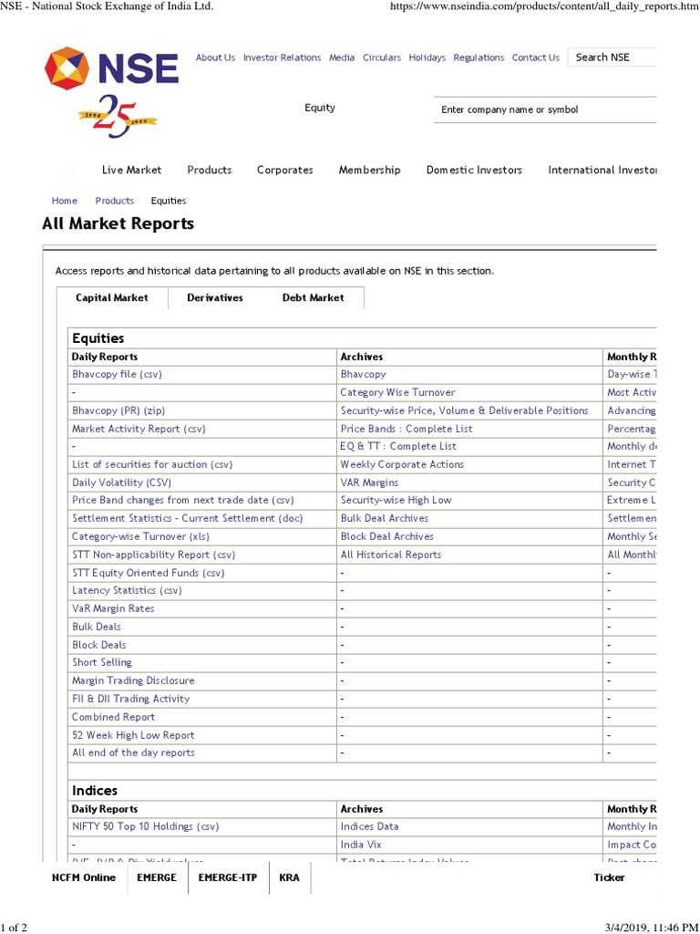 NSE - National Stock Exchange of India LTD PDF | PDF | Exchange Traded ...
