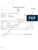 Draft Marklist: University of Kerala