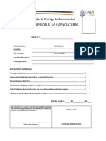 Formato de Entrega de Documentos Inscripcion REinscripcion A Las Licenciaturas