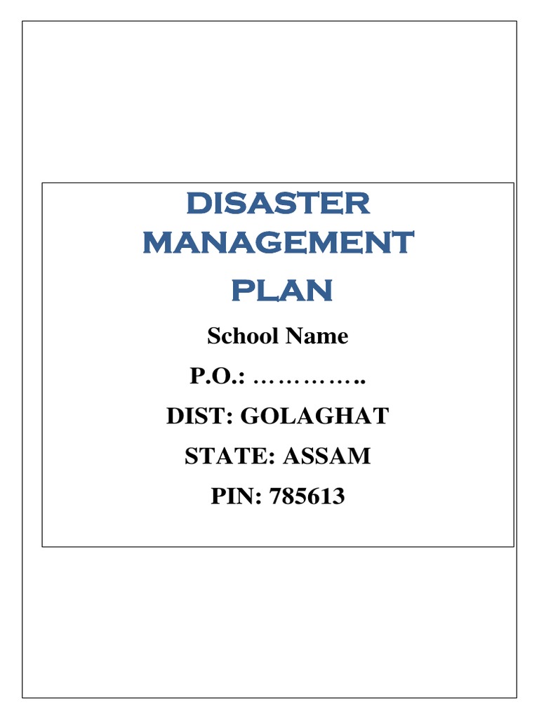Sample Of School Disaster Management Plan