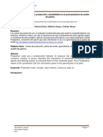 Analisis de Los Costos de Produccion y Factibilidad Del Procesamiento de Aceite de Palma