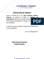 Certificado de Trabajo