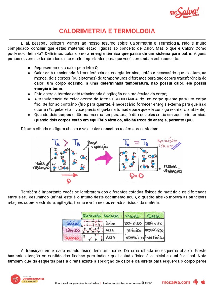 Termometria e Calorimetria | PDF | Calorimetria | Calor