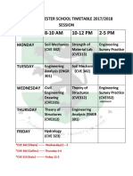 Second Semester School Timetable 2017 PDF