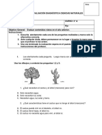 Evaluación Diagnóstica Ciencias Naturales