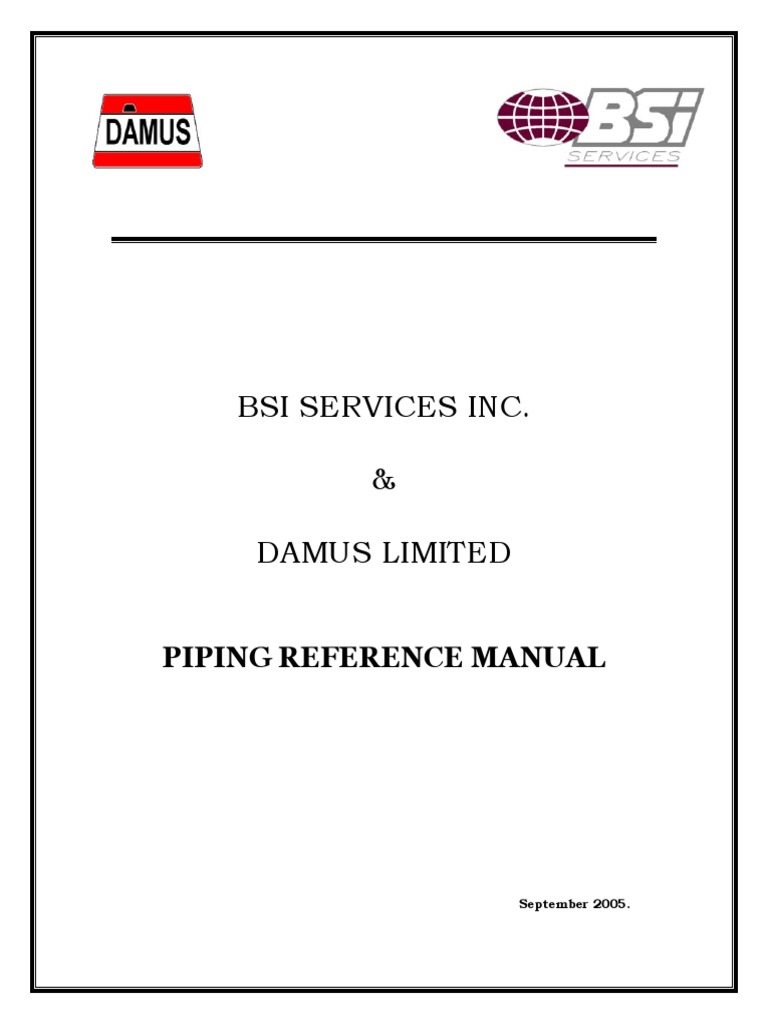 Piping Reference Manual 2005-09 PDF | PDF | Pipe (Fluid Conveyance Piping Reference Manual 2005-09 PDF | PDF | Pipe (Fluid Conveyance