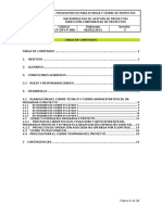 Procedimiento para cierre y entrega de proyectos