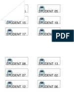 Student matchups by number