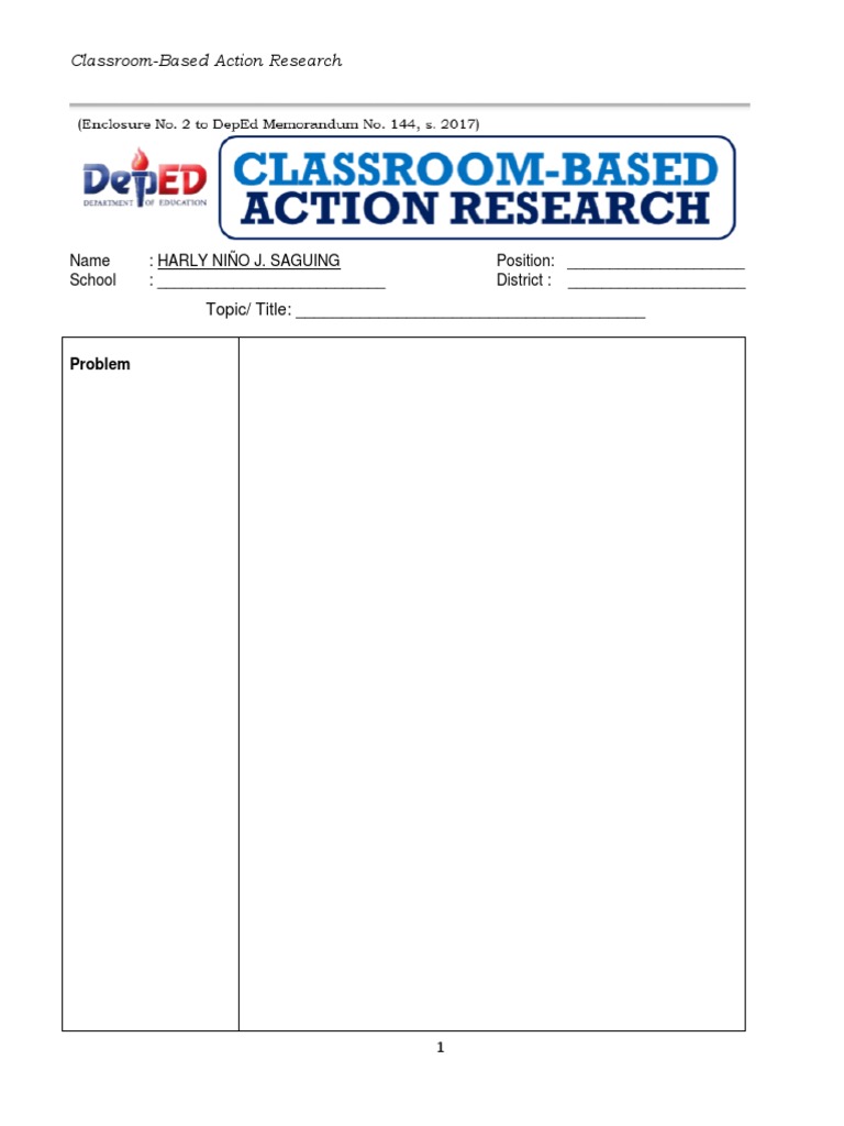 Classroom Action Research Guide | PDF