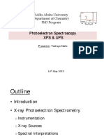 Photoelectron Spectroscopy & Xps Ups: Addis Ababa University Department of Chemistry PHD Program