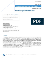 Crop Tolerance Against Salt Stress