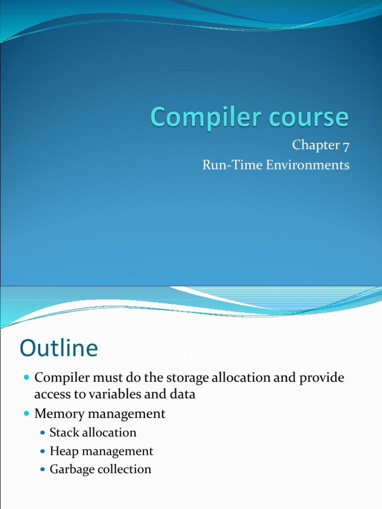 Chapter 7 RUN TIME ENVIRONMENT PDF Subroutine Computer