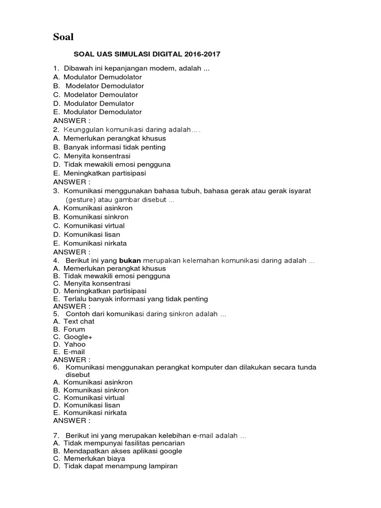 Soal Simkomdig 18