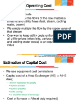 Estimating Capital and Operating Costs for Chemical Processes