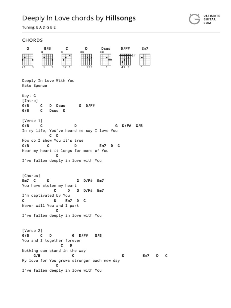 Deeply In Love Chords By Hillsongs Pdf