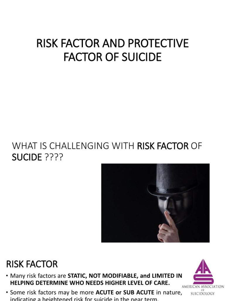Suicide Risk and Protective Factors Guide | PDF | Suicide | Mental Disorder