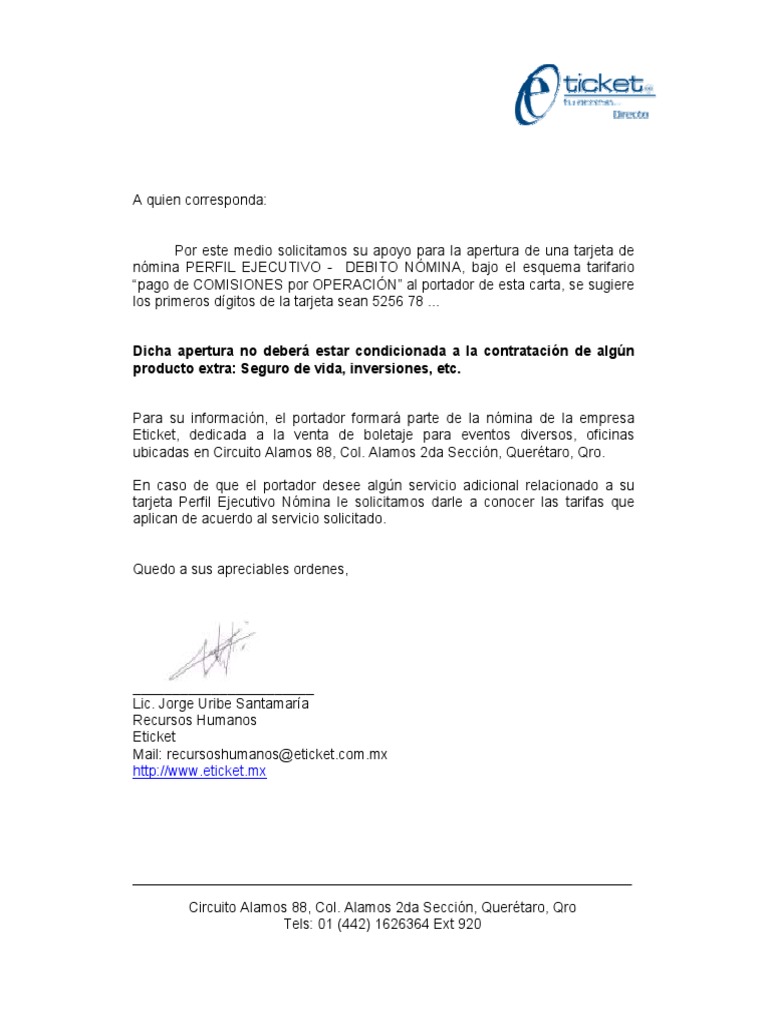 Carta de Trámite Banamex PDF