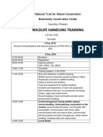 Schedule - Wildlife Handling - Training - 2019 Revised