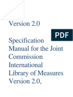 Specification Manual For The Joint Commission International Library of Measures Version 2.0