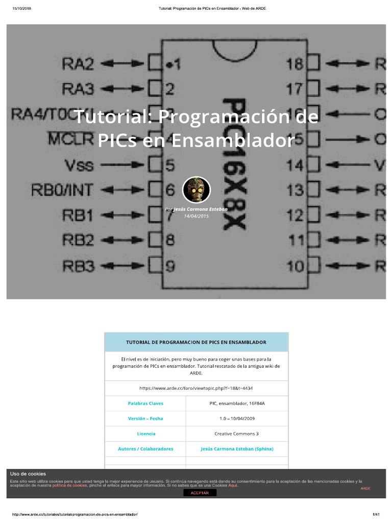 Tutorial Programacion De Pics En Ensamblador Web De Arde Pdf